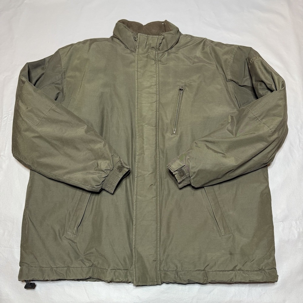 Chaps NA054 Mens XL Full Zip Fleece Lined Hidden Hood Winter Jacket Brown C15914